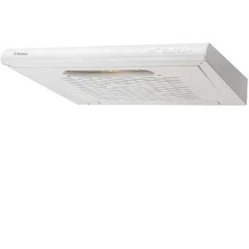 Hota decorativa HANSA OSC6111WH, diametru evacuare aer 120mm, tip universal, aspirare/recirculare, 1x28W, filtru grasime acrilic, comanda butoane, alb