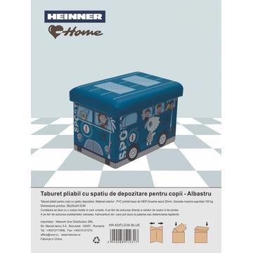 Heinner Taburet pliabil PVC pentru copii HR-KDFLD38-BLUE, albastru