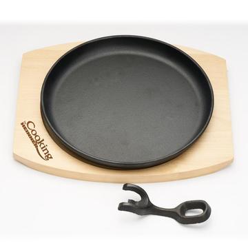 Heinner PLATOU SERVIRE ROTUND , 22 CM , FONTA PURA, CU MANER DETASABIL SI BAZA DIN LEMN