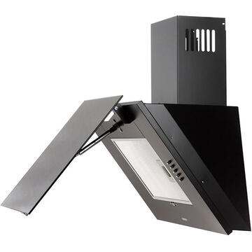 Hota Hota Decorativa Tornado Vertikal 750 (60) LED, 1 motor Turbo, latime 60 cm, 3 viteze, absorbtie 750 m3/ora, filtru anti-grasimi aluminiu 5 straturi, Negru