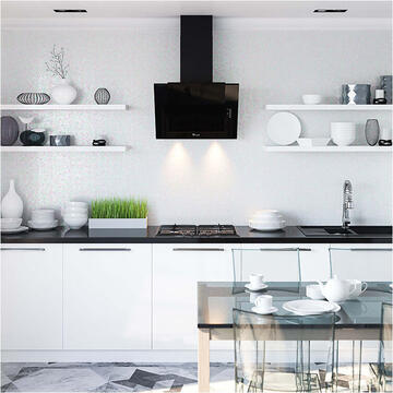 Hota Hota Decorativa Tornado Vertikal 750 (60) LED, 1 motor Turbo, latime 60 cm, 3 viteze, absorbtie 750 m3/ora, filtru anti-grasimi aluminiu 5 straturi, Negru