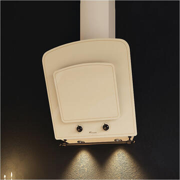 Hota Hota Decorativa Tornado Retro 1000 (60) LED, 1 motor Turbo, latime 60 cm, 3 viteze, absorbtie 1000 m3/ora, filtru anti-grasimi aluminiu 5 straturi, Bej