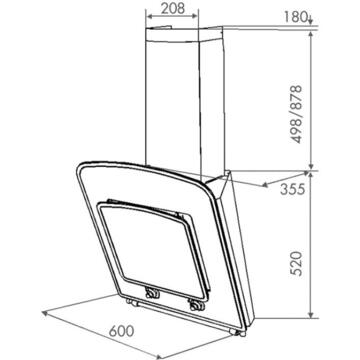 Hota Hota Decorativa Tornado Retro 1000 (60) LED, 1 motor Turbo, latime 60 cm, 3 viteze, absorbtie 1000 m3/ora, filtru anti-grasimi aluminiu 5 straturi, Bej