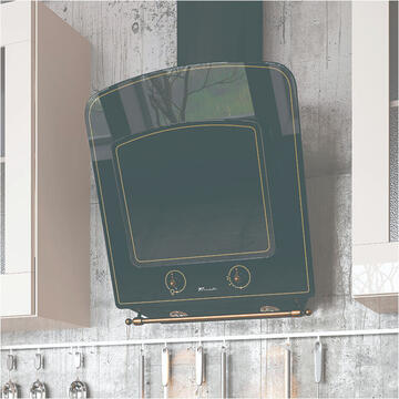 Hota Hota Decorativa Tornado Retro 1000 (60) LED, 1 motor Turbo, latime 60 cm, 3 viteze, absorbtie 1000 m3/ora, filtru anti-grasimi aluminiu 5 straturi, Negru