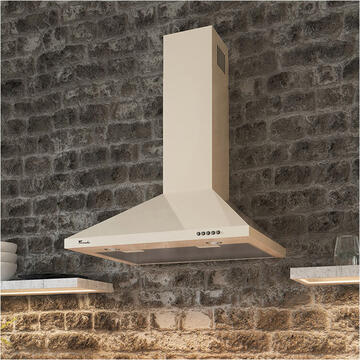 Hota Hota tip Cupola Tornado Kent 700 (60) LED, 1 motor Turbo, latime 60 cm, 3 viteze, absorbtie 700 m3/ora, filtru anti-grasimi aluminiu 5 straturi, Bej