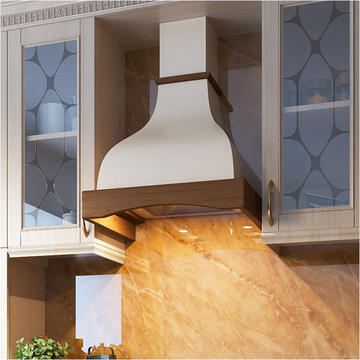 Hota Hota Tornado Country 750 (60) LED, 1 motor Turbo, latime 60 cm, 3 viteze, absorbtie 750 m3/ora, filtru anti-grasimi aluminiu 5 straturi, Bej