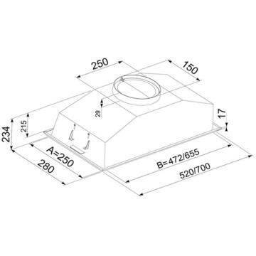Hota Hota Incorporabila Tornado Modul 960 (70) LED, 1 motor Turbo, latime 70 cm, absorbtie 960 m3/ora, filtru anti-grasimi aluminiu 5 straturi, Inox