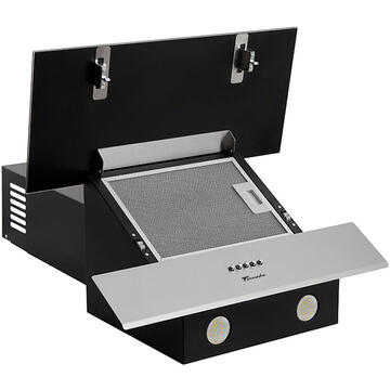 Hota Hota Tornado Lana New 700 (60) LED, 1 motor Turbo, latime 60 cm, 3 viteze, absorbtie 700 m3/ora, filtru anti-grasimi aluminiu 5 straturi, Negru/Inox