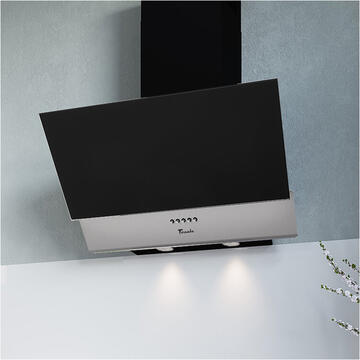 Hota Hota Tornado Lana New 700 (60) LED, 1 motor Turbo, latime 60 cm, 3 viteze, absorbtie 700 m3/ora, filtru anti-grasimi aluminiu 5 straturi, Negru/Inox