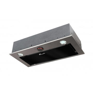 Hota Hota Incorporabila Tornado Modul Glass 750 (60), 1 motor, latime 60 cm, 3 viteze, absorbtie 750 m3/ora, Inox