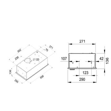 Hota Hota Incorporabila Tornado Modul Glass 750 (60), 1 motor, latime 60 cm, 3 viteze, absorbtie 750 m3/ora, Inox