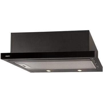 Hota Cooker hood telescopic AKPO WK-7 LIGHT ECO GLASS 60 Negru (265,5 m3/h; 600mm;  color)