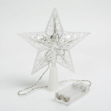 Ornament de pom de Craciun, model stea, 10 LED-15 cm, RGB, 2xAA