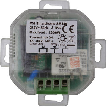Intrerupator inteligent PNI-SM480, 7 W,  -20 ~+60 grade C, Transparent