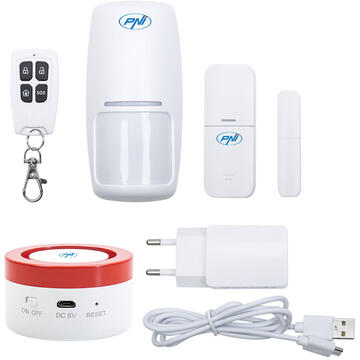 Sistem de alarma wireless PNI-PG600, 3.7 V, Alb