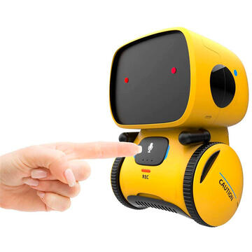 Robot inteligent interactiv PNI Robo One, control vocal, butoane tactile, galben