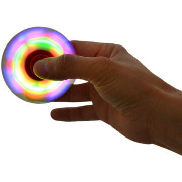 Jucarie antistres spinner PNI Speedy Red LED culoare rosu cu lumini LED