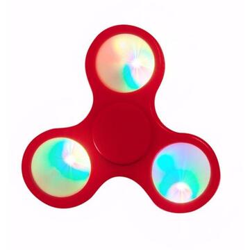 Jucarie antistres spinner PNI Speedy Red LED culoare rosu cu lumini LED