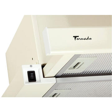 Hota Hota Telescopica Incorporabila Tornado Storm 700 (50), 1 motor, latime 50 cm, 3 viteze, absorbtie 700 m3/ora, Bej