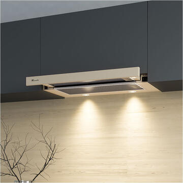 Hota Hota Telescopica Incorporabila Tornado Storm 700 (50), 1 motor, latime 50 cm, 3 viteze, absorbtie 700 m3/ora, Bej