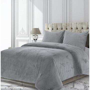 Heinner SET CUVERTURA CATIFEA KING SIZE STONE