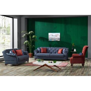 Heinner CANAPEA FIXA 2L VIOLE DARK BLUE