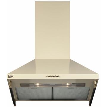 Hota incorporabila decorativa rustica Beko CWB6410CR, Putere de absorbtie 460 mc/h, 1 Motor, Crem