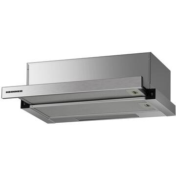 Hota Heinner incorporabila telescopica HTCH-F400IX, Putere de absorbtie 358.4 mc/h, 1 motor, 60 cm, Inox