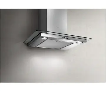 Hota ELICA FLAT GLASS IX/A/60, Putere de absorbtie 365 cm/h, Sistem recirculare, Iluminare LED, Filtru de grasime, Clasa D, 60 cm, Inox + Sticla