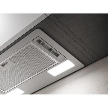 Hota ELICA GR/A/72, Putere de absorbtie 220 mc/h, Sistem recirculare, Iluminare LED, Filtru de grasime, Clasa C, 72 cm, Argintiu