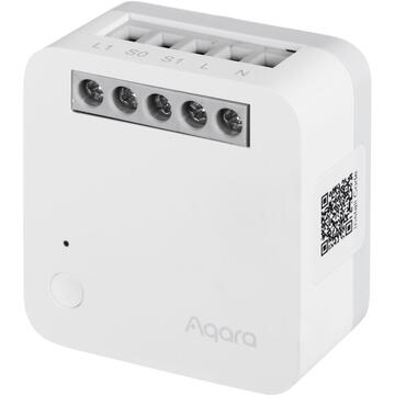 Releu inteligent Aqara Single Switch Module T1 (With Neutral, cu Nul), Zigbee 3.0, monitorizare energie, control vocal