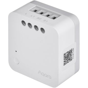 Releu inteligent Aqara Single Switch Module T1 (No Neutral, fara Nul), Zigbee 3.0, monitorizare energie, control vocal