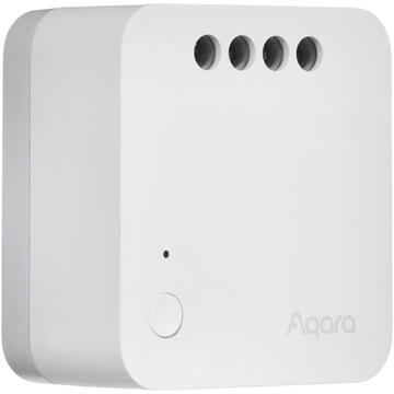 Releu inteligent Aqara Single Switch Module T1 (No Neutral, fara Nul), Zigbee 3.0, monitorizare energie, control vocal