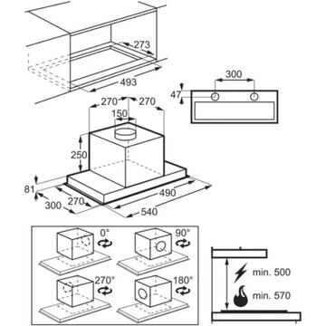Hota Electrolux incorporabila LFG716X 580 m³/h A 54 cm
