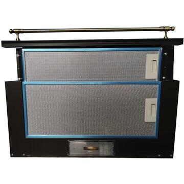 Hota Studio Casa Lean Retro 60cm NERO Putere de absorbtie 347 m3 / h