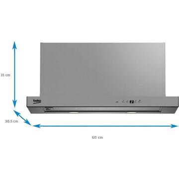 Hota Beko incorporabila telescopica HNT61630X, Putere de absorbtie 659m3/h, 60 cm, Inox