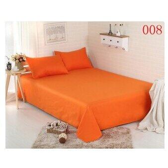 Set 3 Piese Yuny Mally Home, 100% Bumbac, Cearceaf Pat Dublu Cu Elastic 160X200 Cm Si Doua Fete De Perna 50X70Cm, Orange