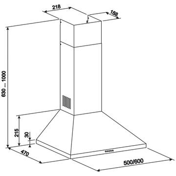 Hota tip Cupola Tornado Kent 750 (50) LED,50 cm,750 m3/ora Negru