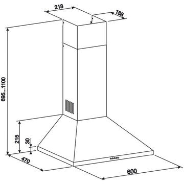 Hota tip Cupola Tornado Kent 750 (60) LED 60 cm 750 m3/ora Bej