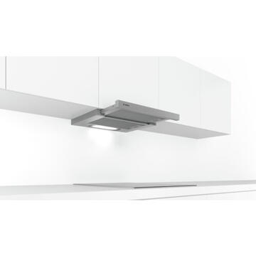 Hota Bosch Serie 4 DFT63AC50 cooker hood 360 m³/h Semi built-in (pull out) Silver D