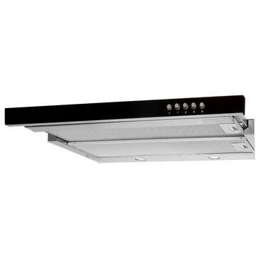 Hota WK-7 LIGHT GLASS 50 INOX Negru, Hota Akpo , 3 viteze, 132W, putere iluminare 70W, zgomot 48 dB,24 luni