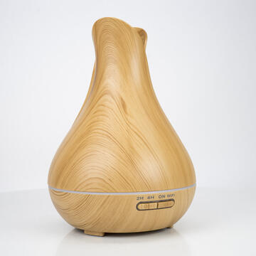 Difuzor aromaterapie inteligent PNI SafeHome HU190 Wood WiFi, 400ml, control culoare, intensitate prin internet, aplicatie de mobil Tuya Smart, integrare in scenarii si automatizari smart cu alte produse compatibile Tuya, Alexa si Google Assistant