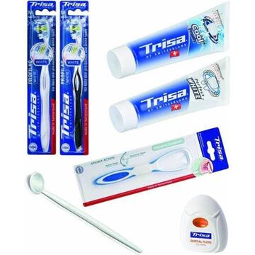 Periute de dinti clasice Pachet ingrijire orala Trisa Oral Care White