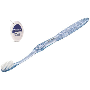 Periute de dinti clasice Periuta de dinti Trisa Vita Clean Sensitive, cu ata dentara cadou