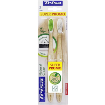Periute de dinti clasice Trisa Periuta de dinti manuala Natural Clean Duo Soft