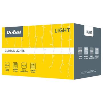 PERDEA 330 LED-URI IP44 ALB CALD 5M REBEL