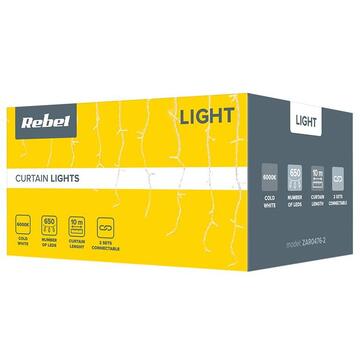 PERDEA 650 LED-URI IP44 ALB RECE 10M REBEL