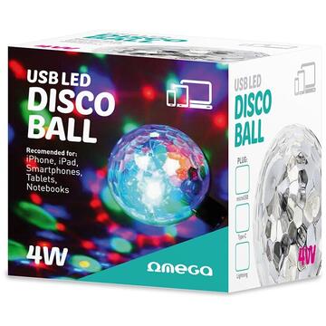 DISCO BALL USB LED 4 W OMEGA