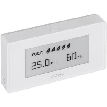 Monitor calitate al aerului Aqara AAQS-S01, Zigbee 3.0 , senzor triplu, ecran E ink, suport magnetic, control vocal