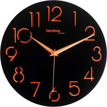 Techno Line TECHNOLINE WT7230 Orange is Black 30 cm wall clock